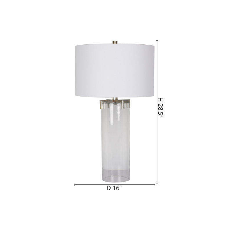 Transitional 1 Light Glass Base Table Lamp