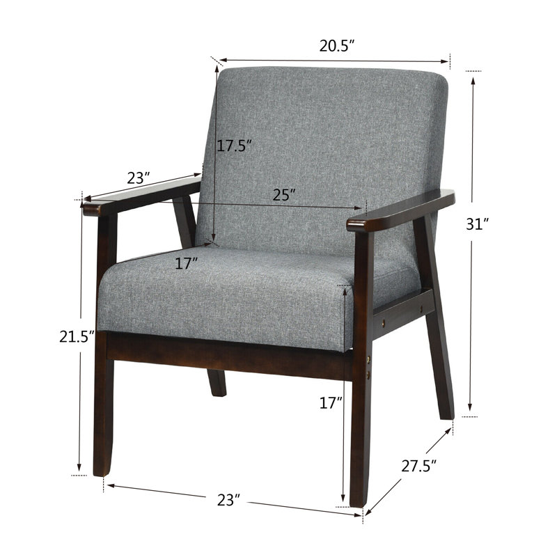Fauteuil Avanelle, Gris 100% lin