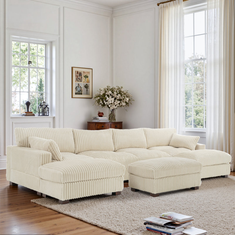 Canapé modulaire réversible 6 pièces en fausse fourrure de lapin avec canapé modulaire réversible 6 pièces