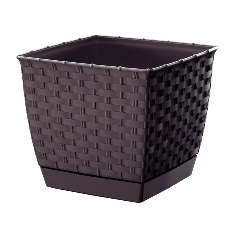 Petty Pot Planter, Umber, 19 cm H x 22 cm W x 22 cm D
