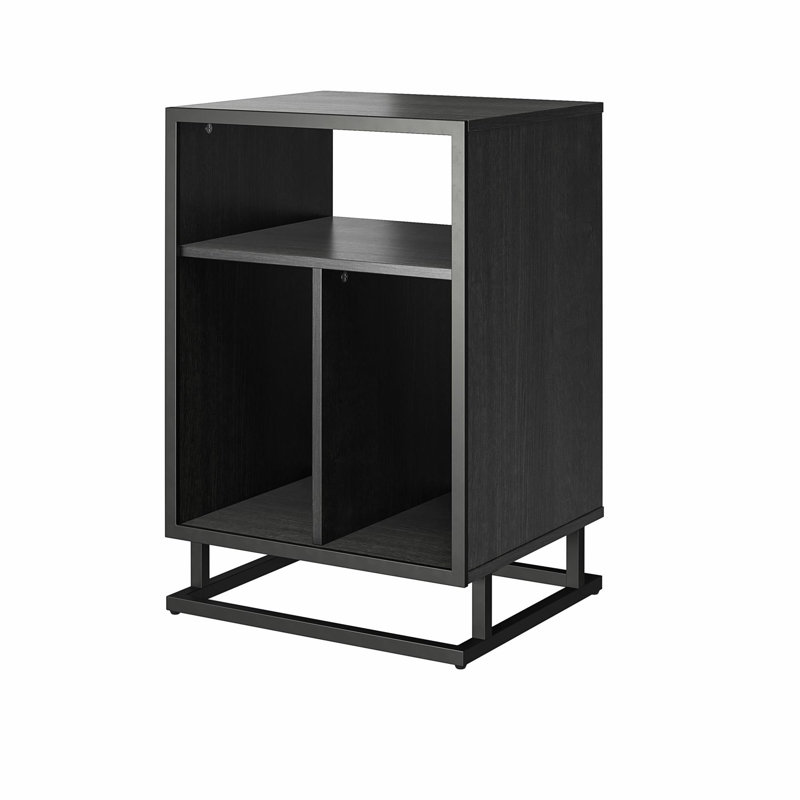 Table de bout avec rangement Regal, Chêne noir