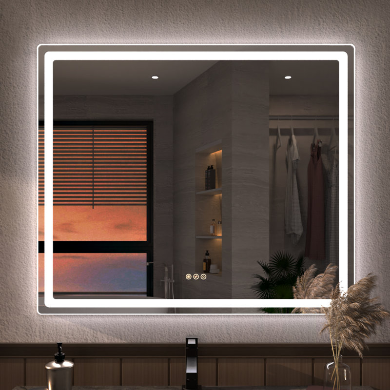 Miroir de salle de bain mural Niveous, 36 po x 42 po, Rectangulaire