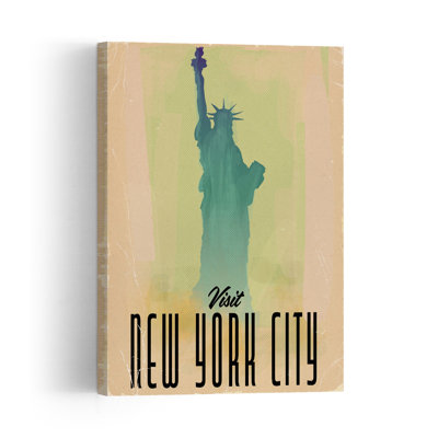 Vintage New York City Classic Vintage Abstract City Wall Art Print 1 Piece Wrapped Canvas Wall Art