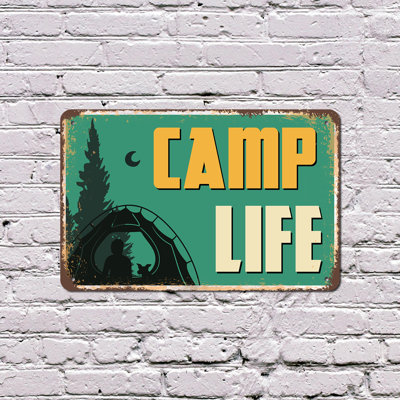Camp Life 12 Inch x 18 Inch Novelty Aluminum Sign