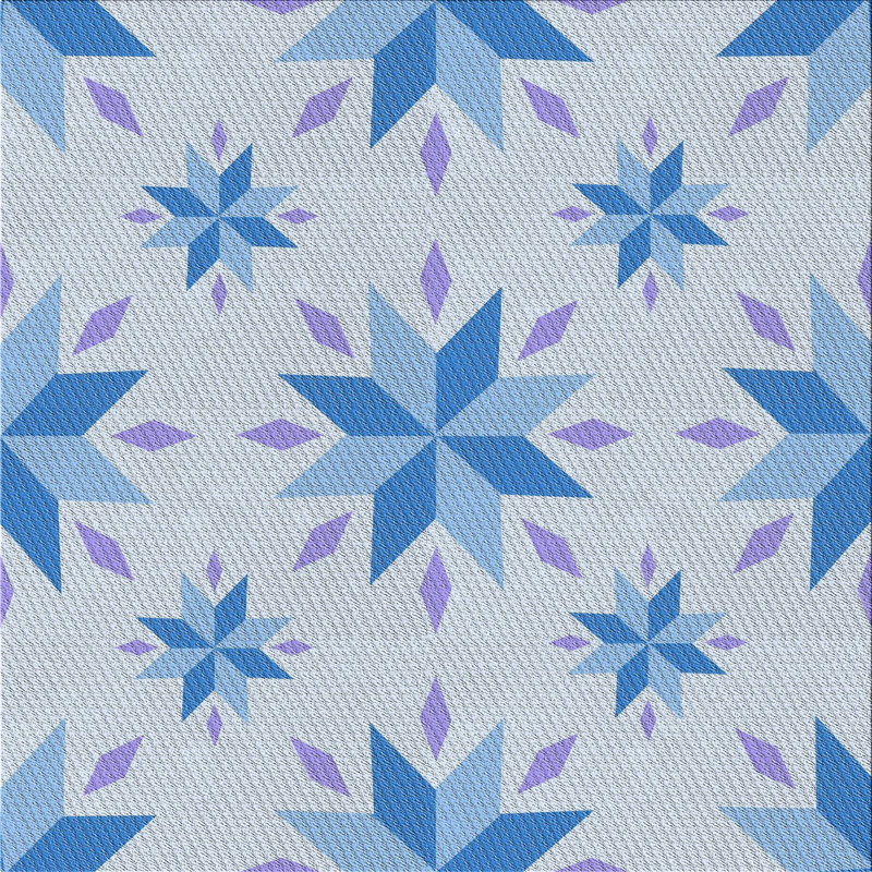 Tapis géométrique bleu, Carré 8 pi