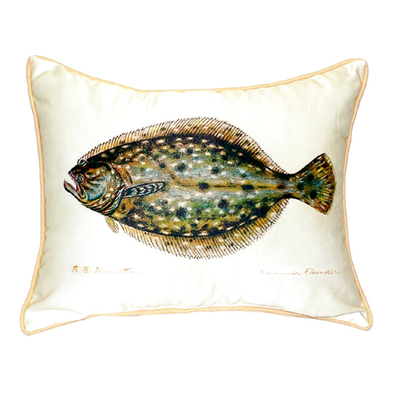 Flounder Outdoor Throw Pillow, 20"H x 24"W