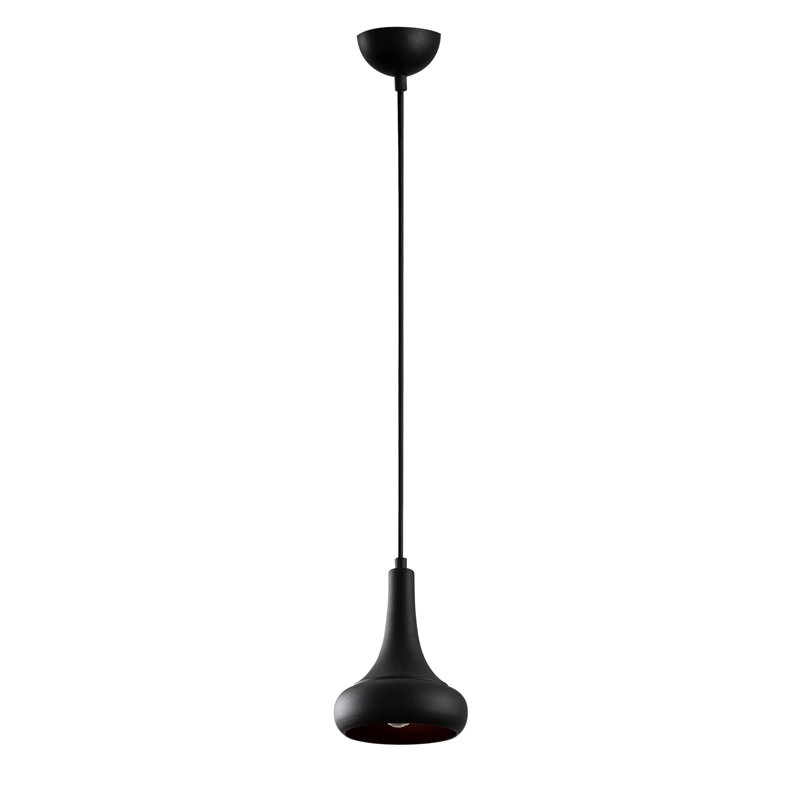 Luminaire suspendu en dome à 1 lumière, Noir