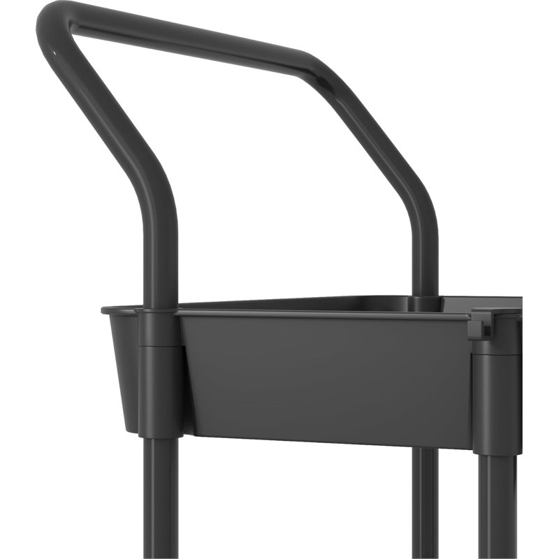 Chariot utilitaire roulant à 4 niveaux avec poignée, roulettes verrouillables, panier de suspension et crochet - Organisateur de rangement polyvalent pour le bureau, la cuisine, la salle de bain