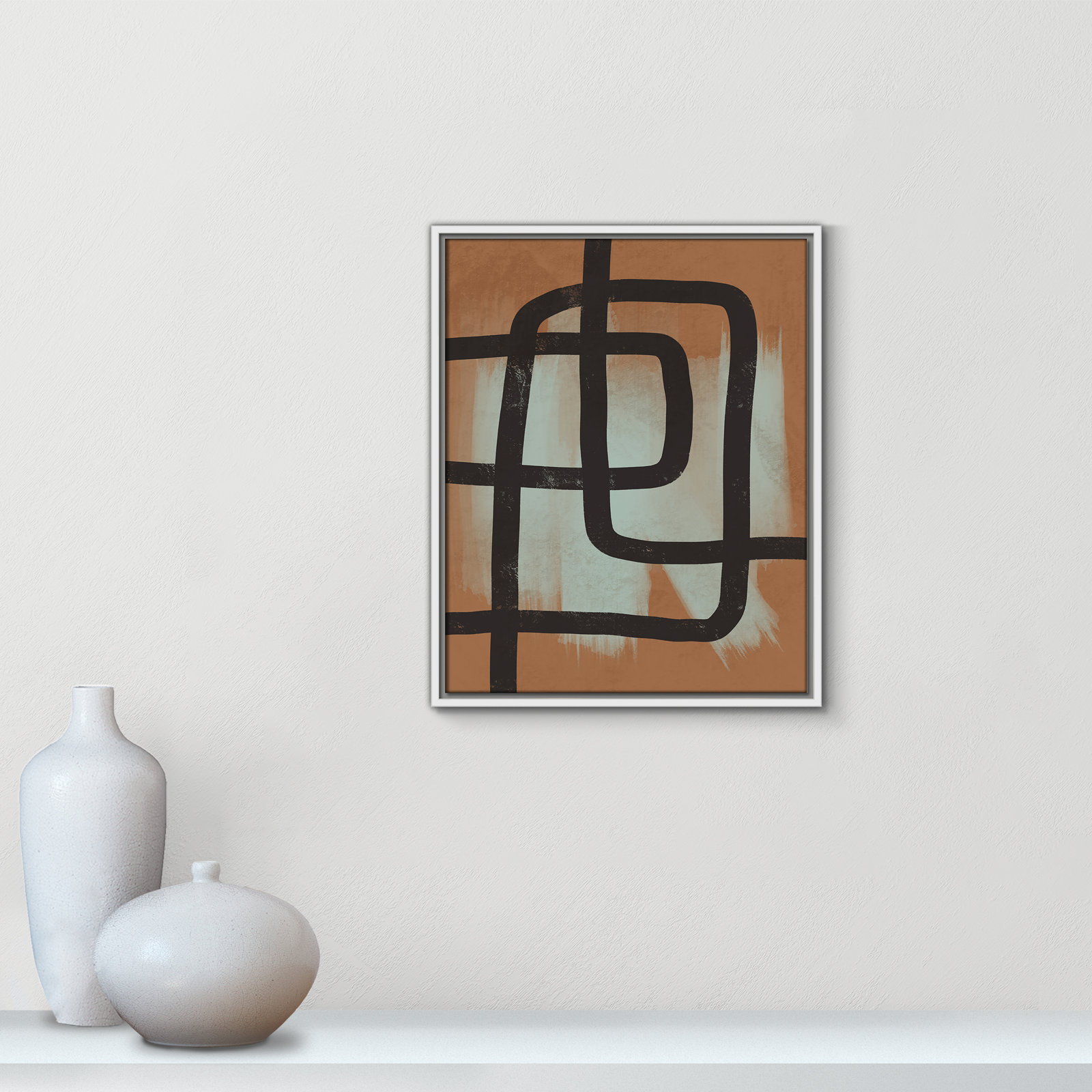 Many Paths Taken 2 Painting, 21.5" H x 17.5" W x 2" D, White