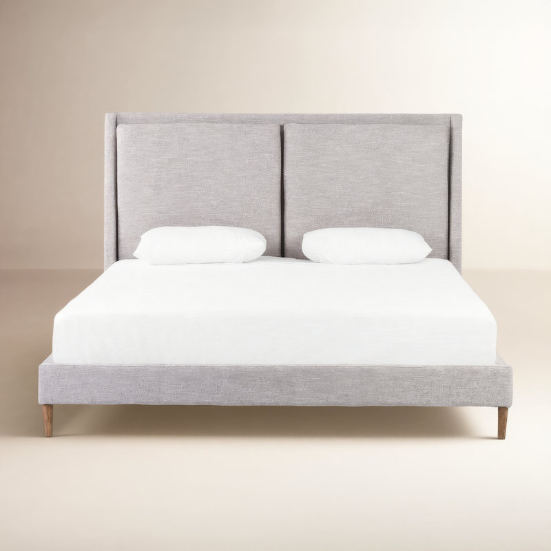 Potter Upholstered Wingback Bed, King, Manor Gray