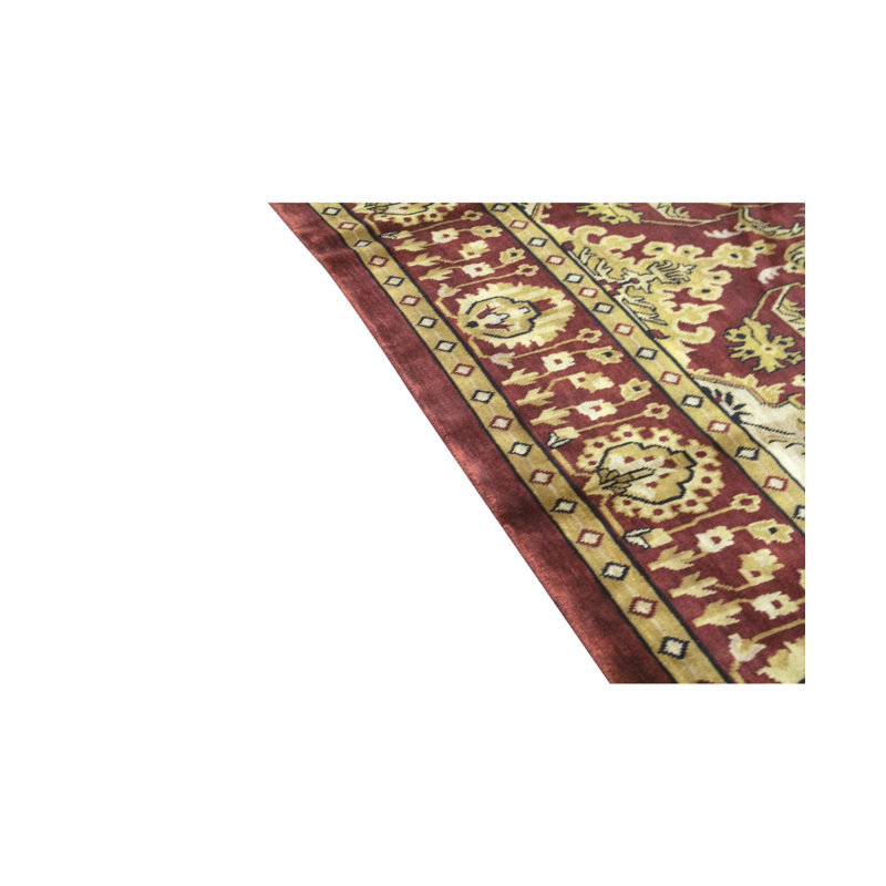 Hand-Knotted High-Quality Red and Red Area Rug