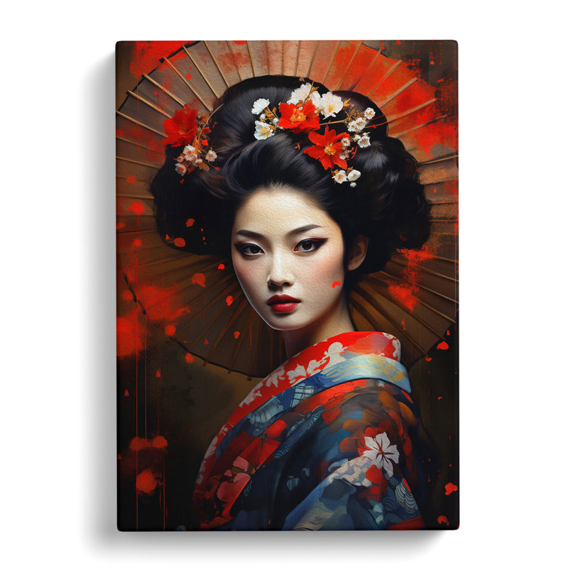 Geisha Digital No.2 - Wrapped Canvas, 50cm H x 35cm W x 3cm D