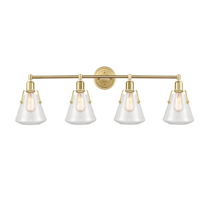 Éclairage à intensité variable pour meuble-lavabo 4 lumières Hassler, Transparent, Ampoule incandescente rétro de 60 watts