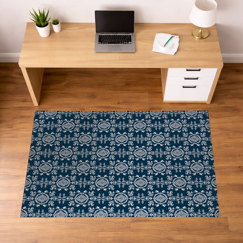 Tapis de bureau léger Jackie, L 84 po x P 60 po, Marine