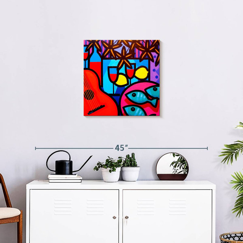 Yarlin Still Life With Guitar, 20" H x 20" W