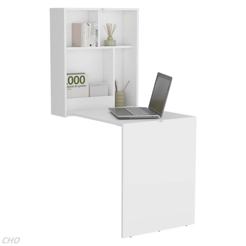 Kaplar 33" Wide  X  23" Deep Folding Table With Four Shelves, Floating Table, Retractable Table, Floating Desk, Ironing Table