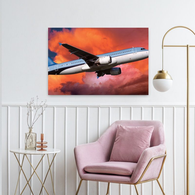 Vue en contre-plongée d'un avion en vol, paysage contemporain abstrait, art naturel, 24" H x 36" W