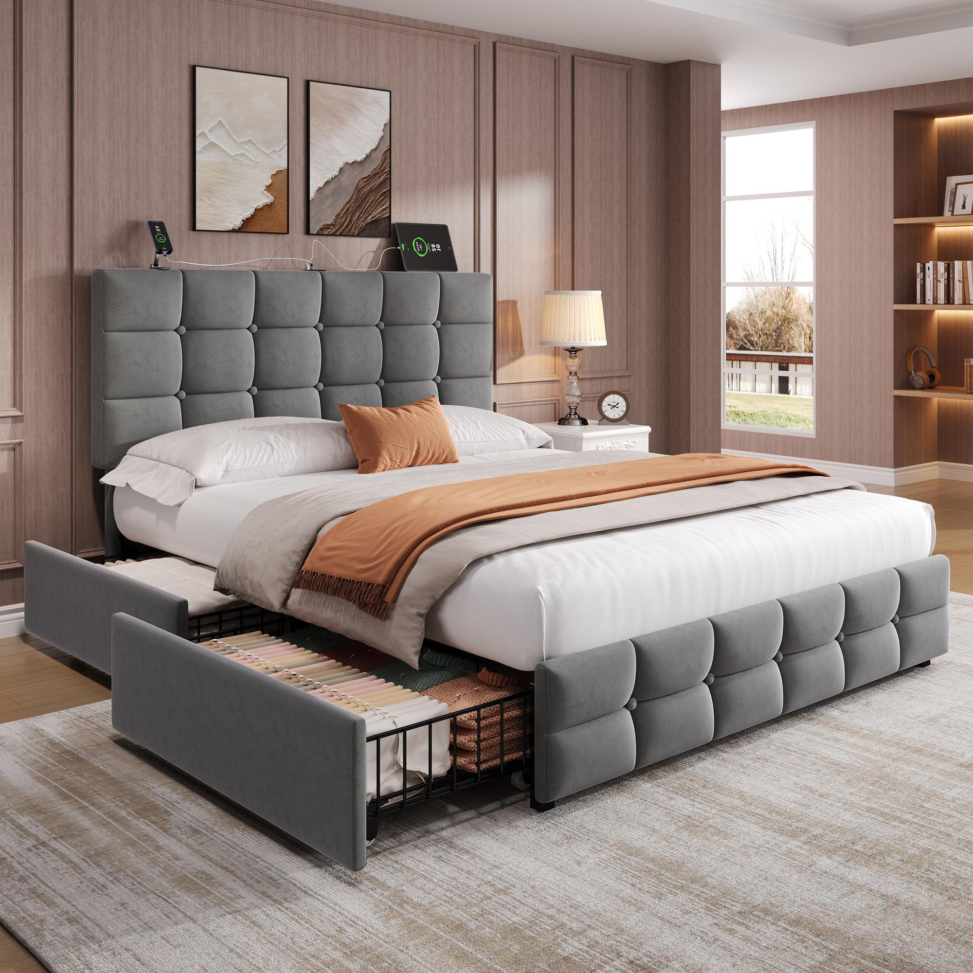 ClassicLiving 4ft6 Upholstered Bed With 4 Storage Drawers Reviews classicliving-4ft6-upholstered-bed-with-4-storage-drawers-reviews