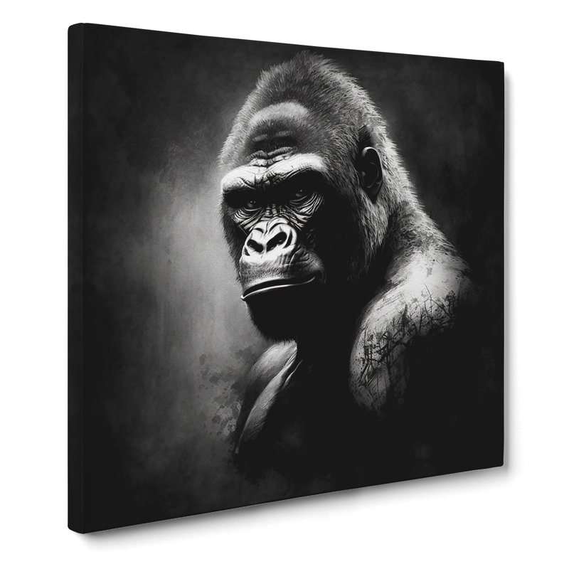 Gorilla Drawing - Wrapped Canvas
