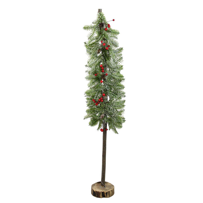 Décoration de table arbre de Noël artificiel scintillant vert et rouge 34 po 34 po