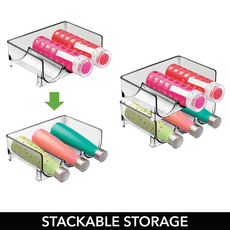mDesign Plastic Free-Standing Stacking 3 Bottle Storage Rack