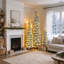 Ensemble de 3 sapins de Noël artificiels floqués et pré-illuminés – Sapins fins de 1,20 m, 1,80 m et 2,40 m avec 520 lumières DEL bicolores, 11 modes d'éclairage, 1455 extrémités de branches – Décoration de Noël floquée neigeuse peu encombrante pour les petits espaces, l'entrée et les réceptions de fin d'année