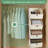 2 Pack 4-Shelf Hanging Closet Organizer Beige Non-Woven Trapezoid Storage Shelves with Hooks 12x10x47 Inches
