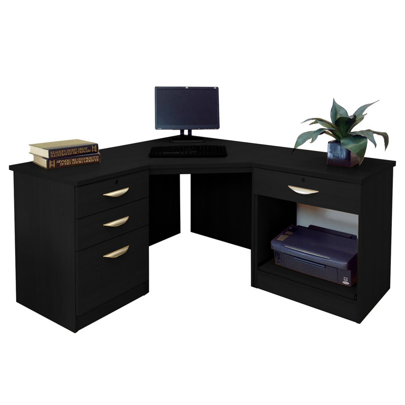 Walshaw Solid Wood Writing Desk, Black Havana