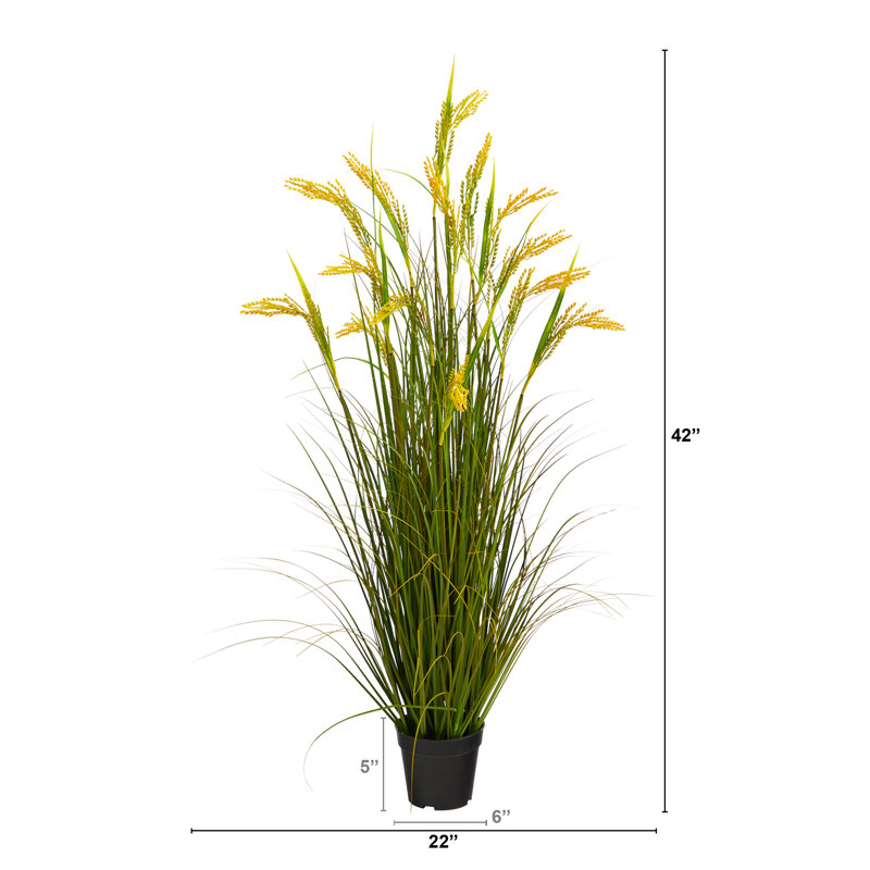 42'' Faux Wheat Grass in Planter