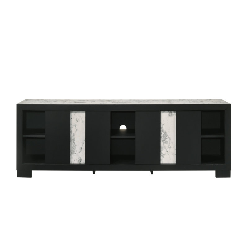Meuble télé Rangley, 23.94"H x 16.42"L x 72.01"W, Black