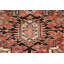 Tapis rouge en laine noué à la main de conception unique de style années 70 9 pi 8 po x 12 pi 9 po Heriz