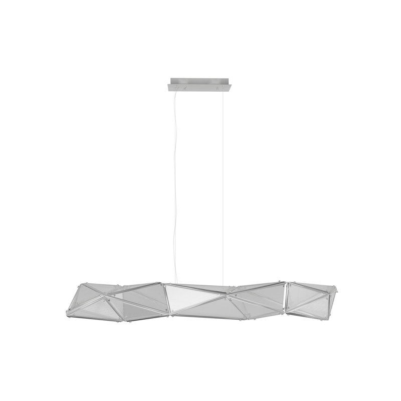 Seoul Etched Acrylic Linear Pendant, 107" H x 63" W