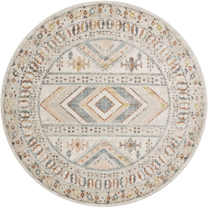 Eldon Pale Pink/Teal Rug, Round 160 cm