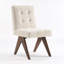 Modern Upholstered Parsons Chair Linen Fabric Tufted Dining Chairs Armless Side Chair Vanity Chair-112556282