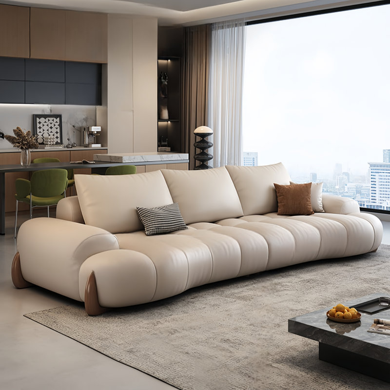Italian Modern Minimalist Sofa, Khaki