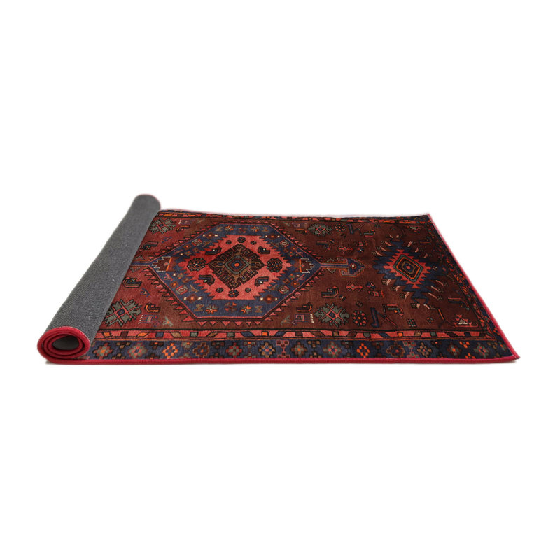 Laine tissée à la machine de style oriental/polyester jaune clair/marron/noir Tapis décoratif, Rond 8 pi