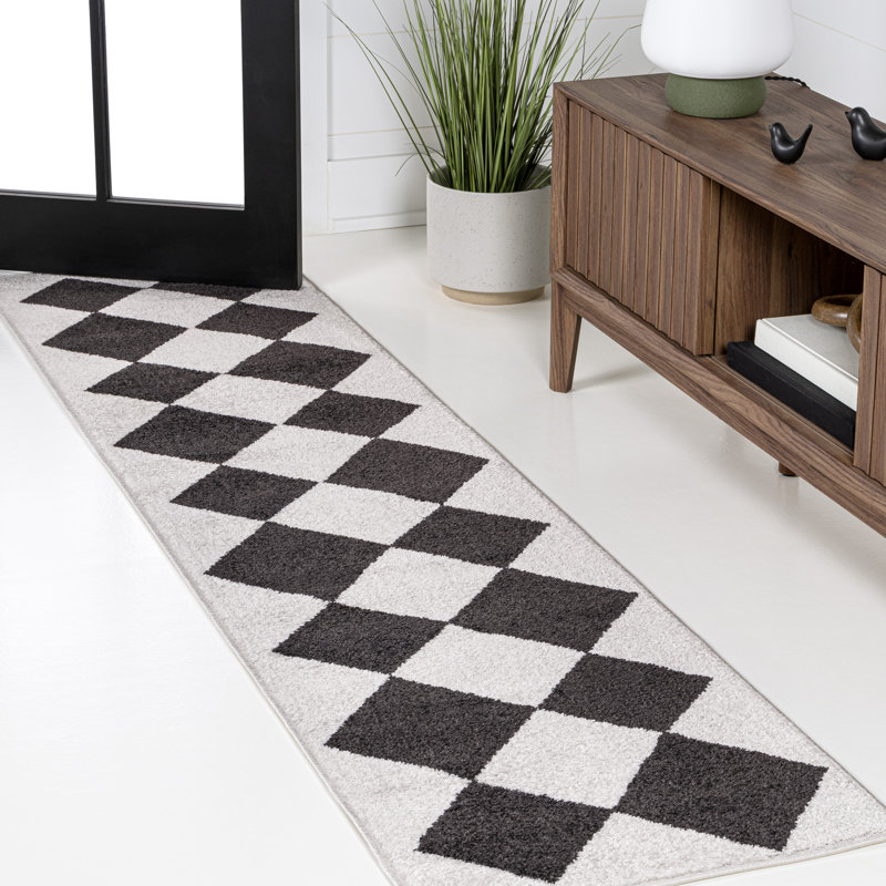 Tapis blanc / gris anthracite Utgard, Tapis de couloir 2 pi x 8 pi