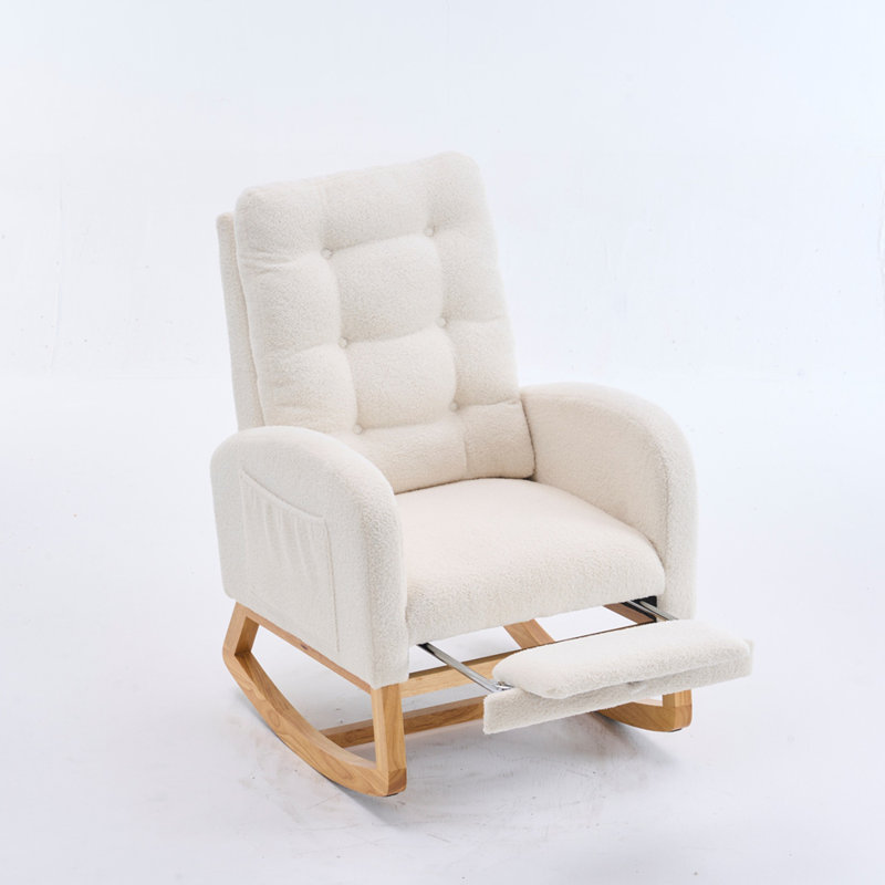 Fauteuil d'appoint avec repose-pieds Accent, Peluche beige
