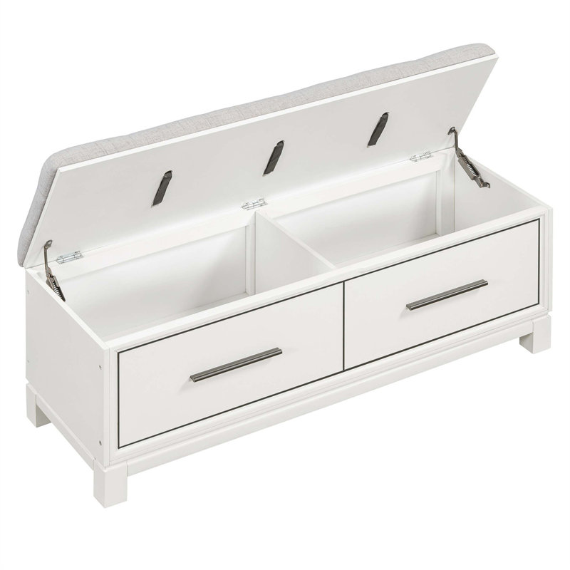 Banc à chaussures polyvalent avec rangement dissimulé et conception réfléchie pour la maison, Blanc