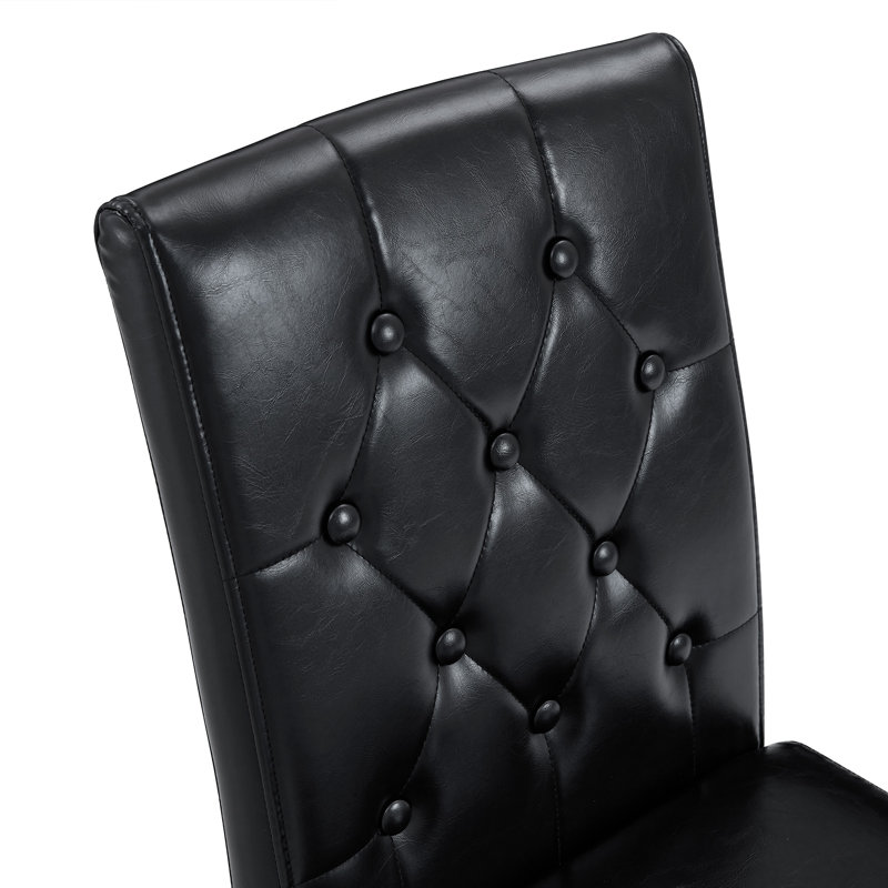 Comfortable Dining Chairs 4 Pack, Pu Leather Metal Modern Kitchen Home