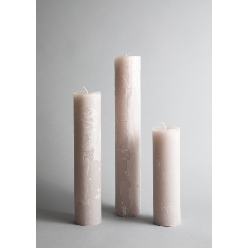 Bougie cylindrique sans parfum, Lin, H 17,75 po x l 2,75 po x P 2,75 po