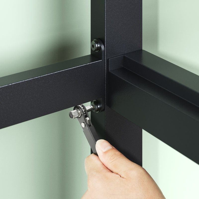 Santrell 14" Contemporary Modern Metal Platform Bed, Queen