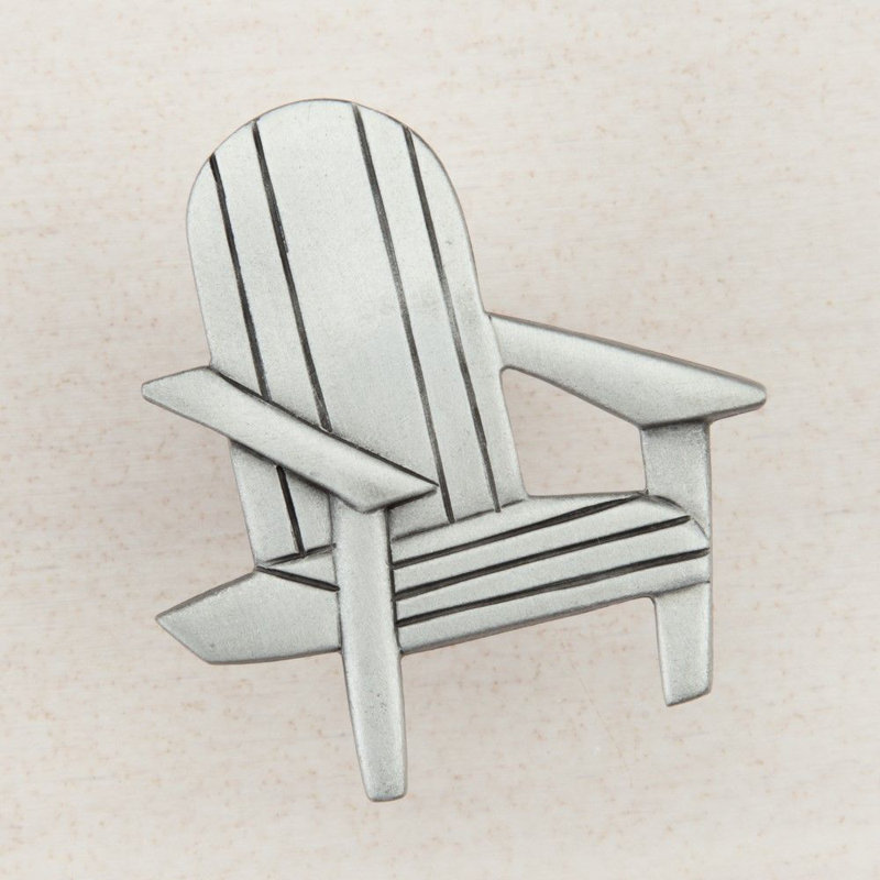 Bouton d'armoire de chaise de plage, Étain antique