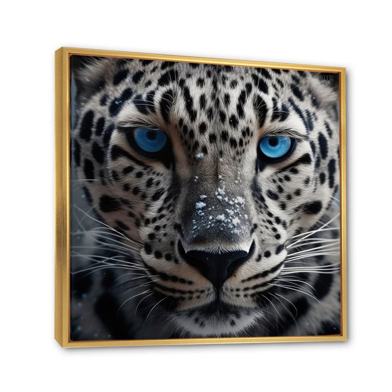 Jaguar's Gaze I sur toile, H 16 po x l 16 po x P 1 po, Cadre flottant doré