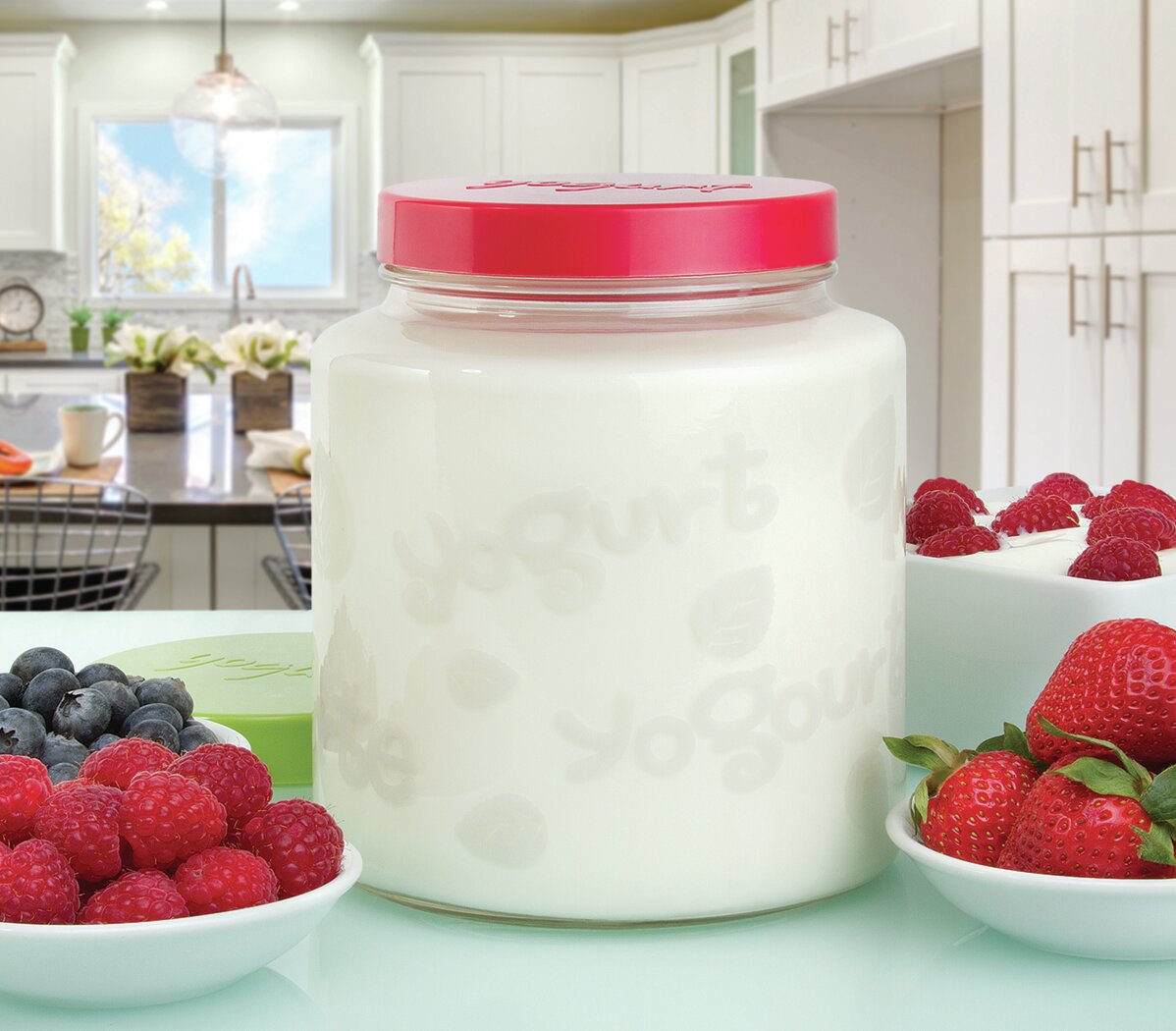 EuroCuisine YM460 Yogurt and Greek Yogurt Maker (RED)
