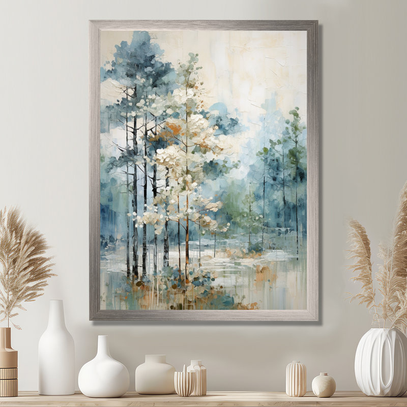 Pin, forêt enchantée II - Pin, art mural, Cadre photo unique, H 40 po x l 30 po, Argent argent