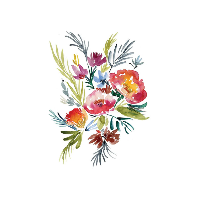 Jeweled Bouquet II 1 Piece Wrapped Canvas Wall Art, 101.6 cm H x 66.04 cm W