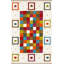 Tapis décoratif multicolore à motif géométrique carré-1544102781