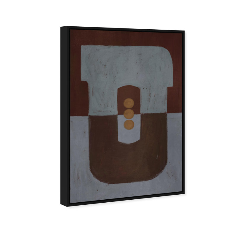Domino Block Print by Oliver Gal, 25"H x 37"W, Black Floater Frame