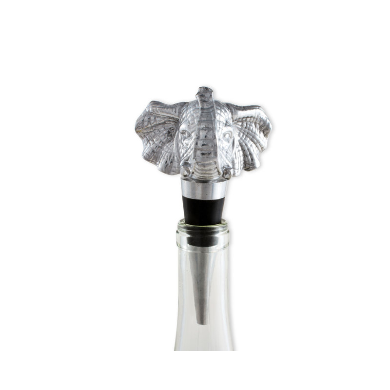 Arthur Court Elephant Aluminum Wine Bottle Stopper